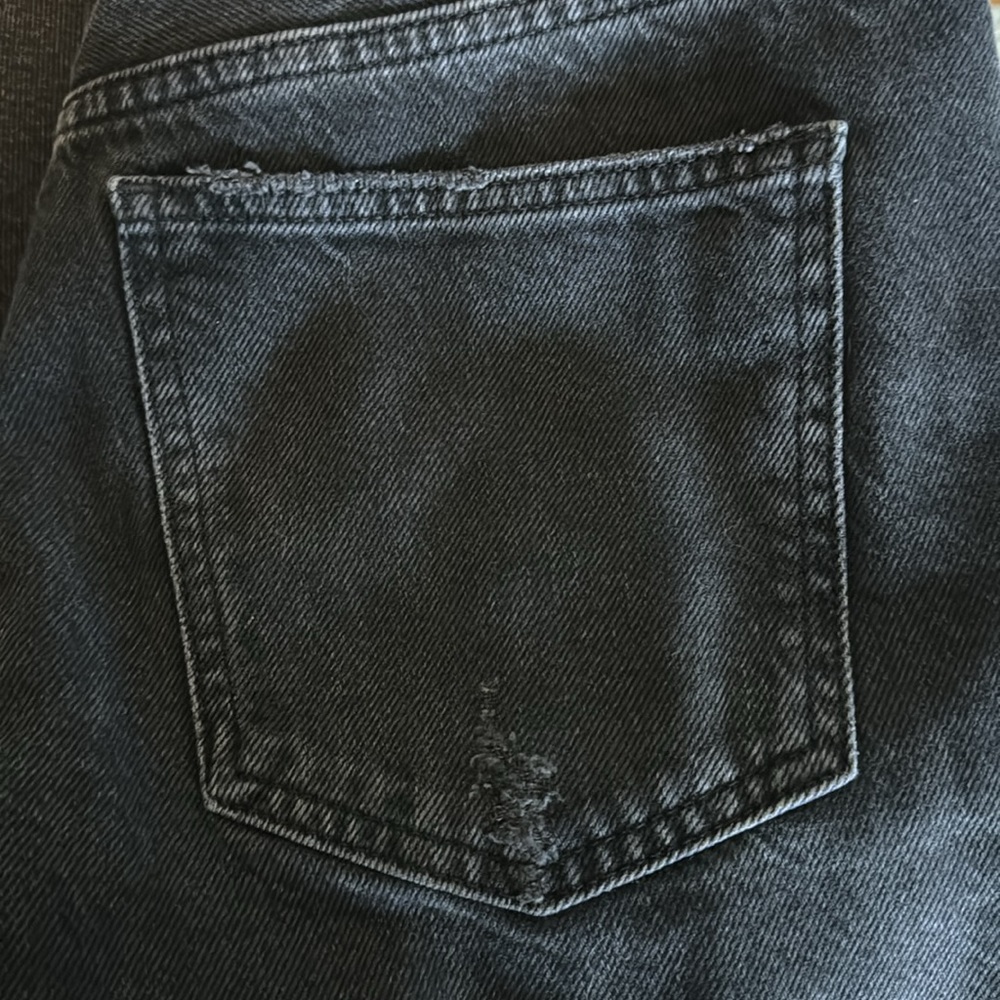 Free People We The Free Black loose fit Crop Button fly Jeans Size 28 - Picture 7 of 10